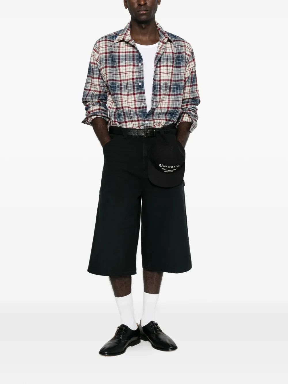 check-pattern button-down shirt