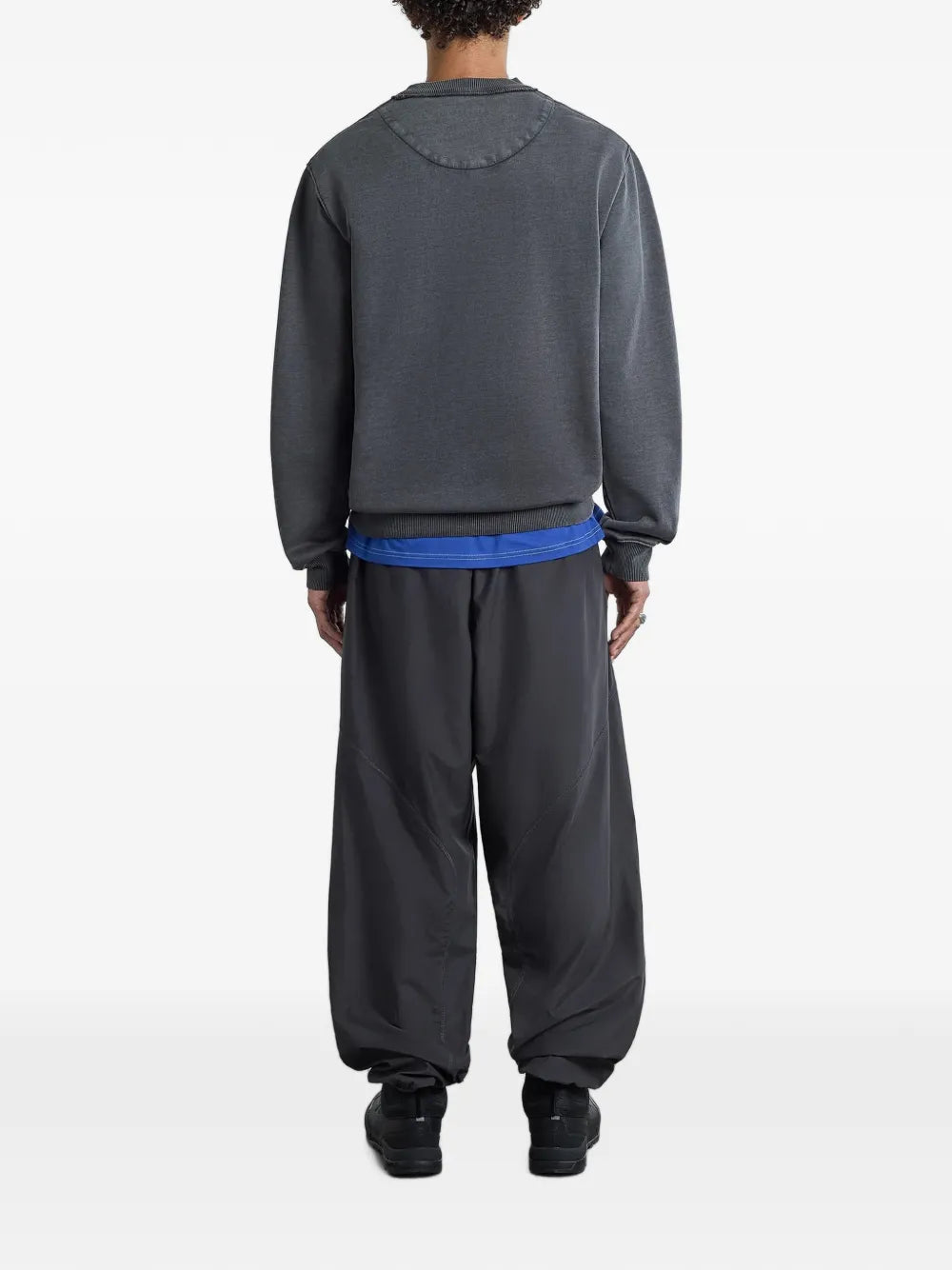 logo-print raw-edge sweater