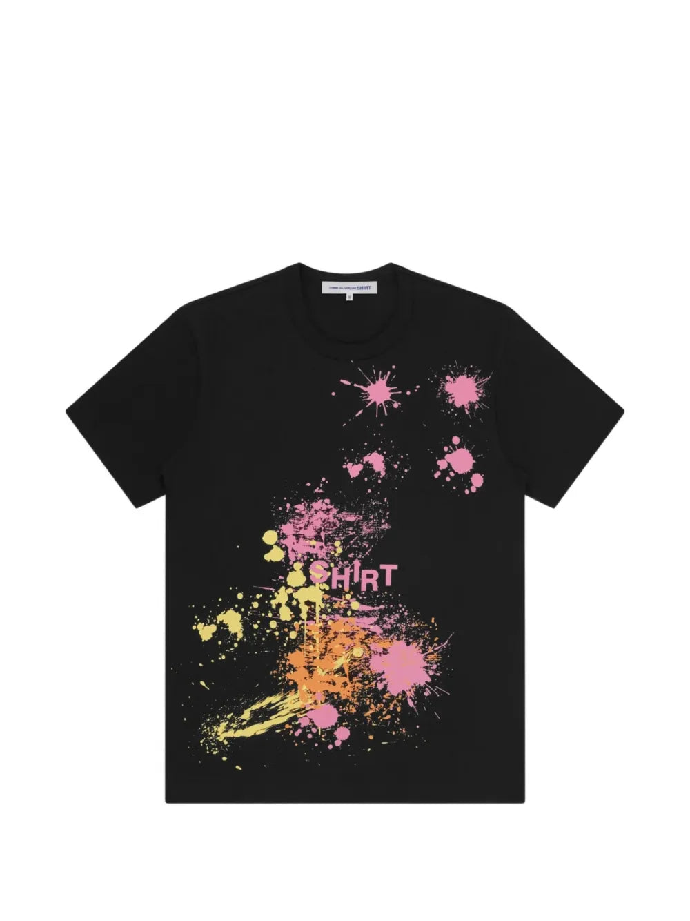 paint-splatter logo-print T-shirt