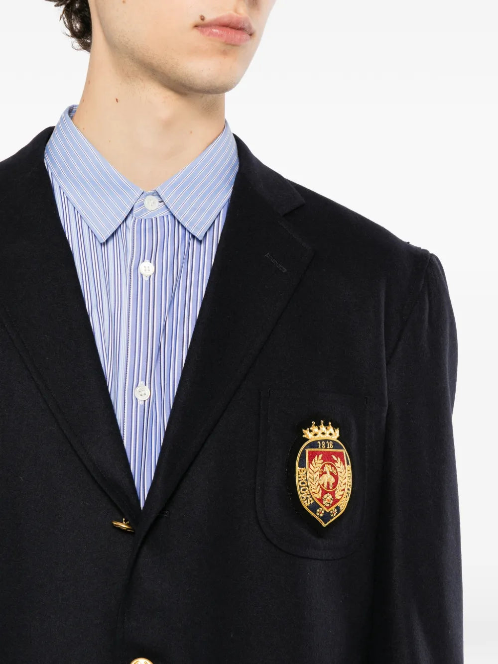 logo-embroidered blazer
