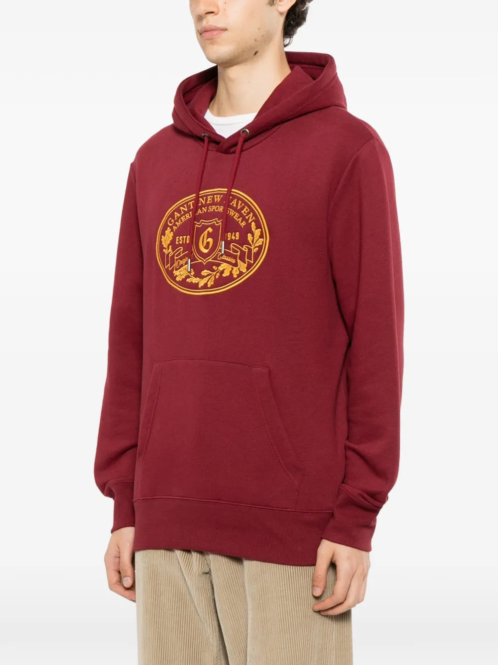 graphic-embroidered hoodie