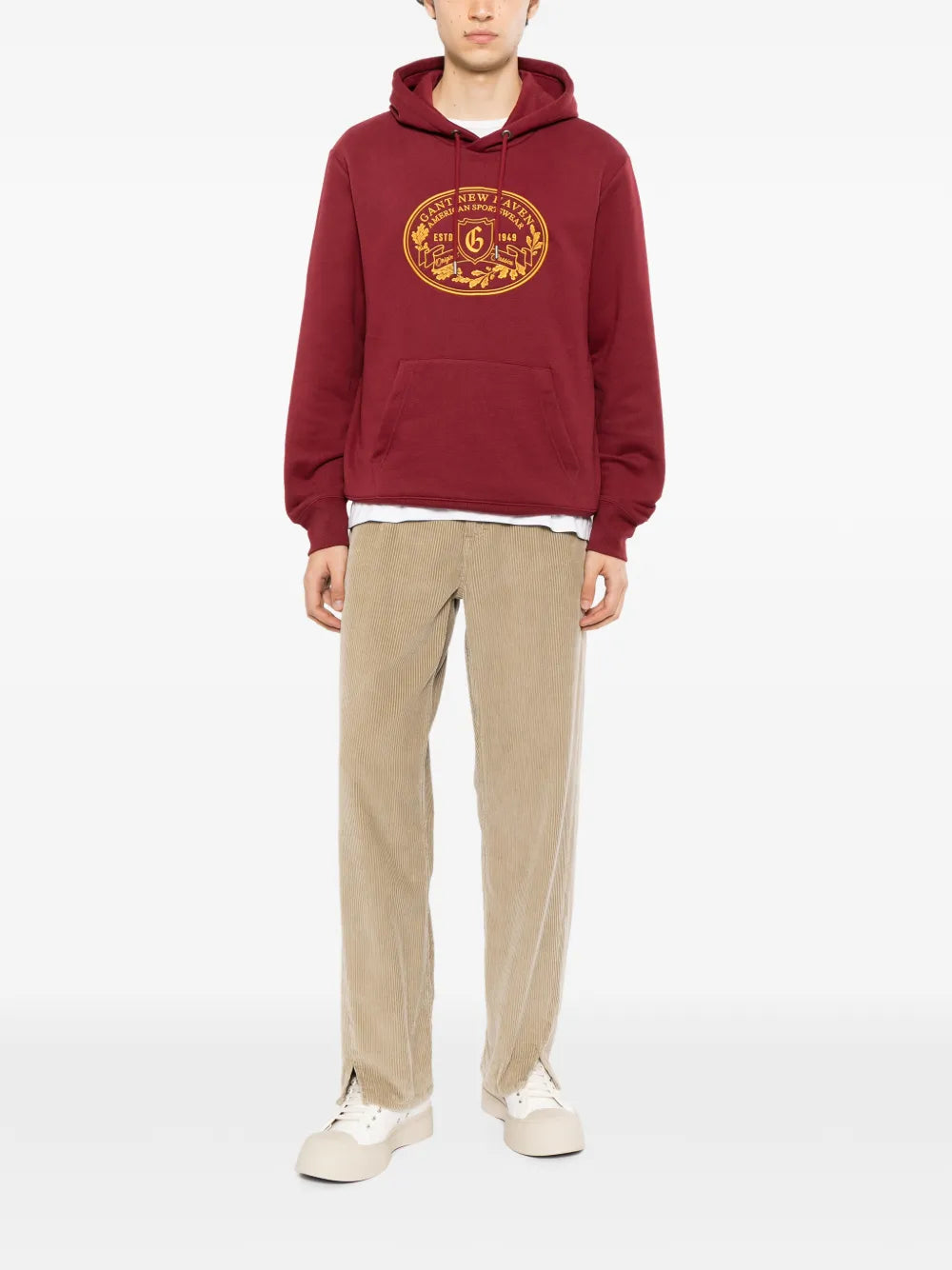 graphic-embroidered hoodie