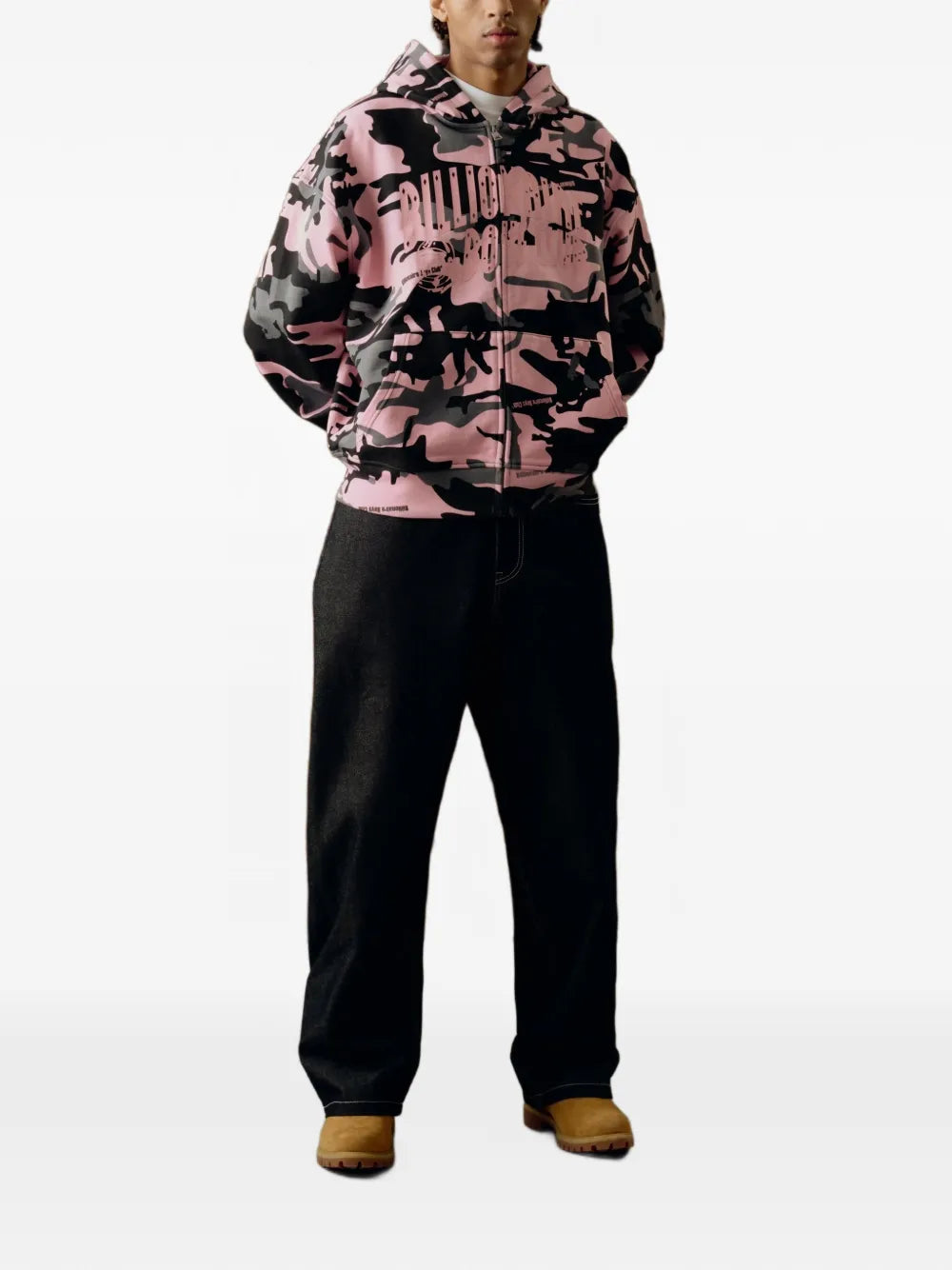 camouflage-print zip-up hoodie