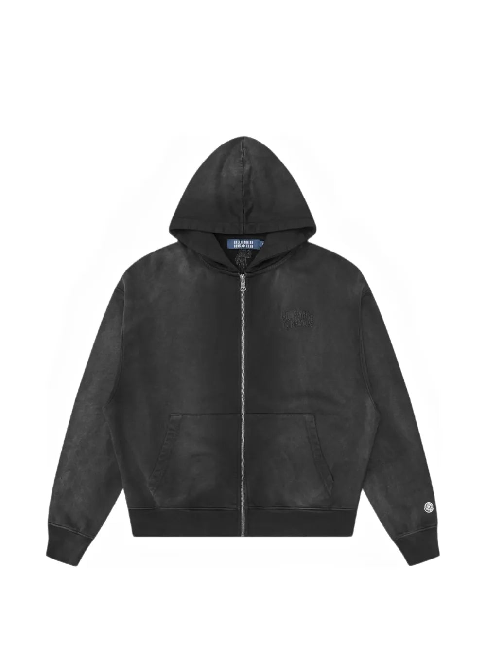logo-embroidered zip-up hoodie