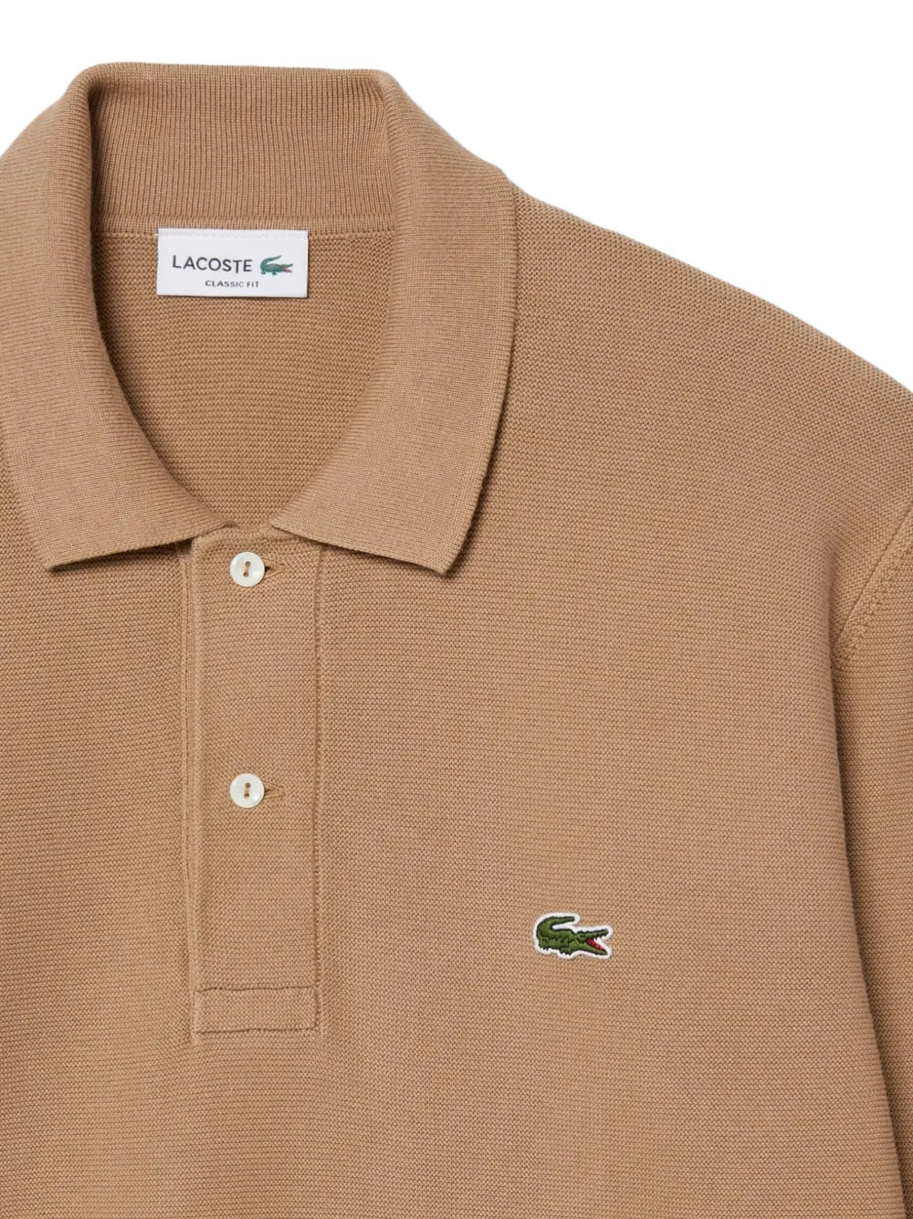 classic-fit long-sleeved knitted polo shirt