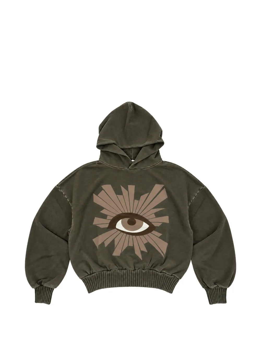 eye-print ribbed-trim hoodie