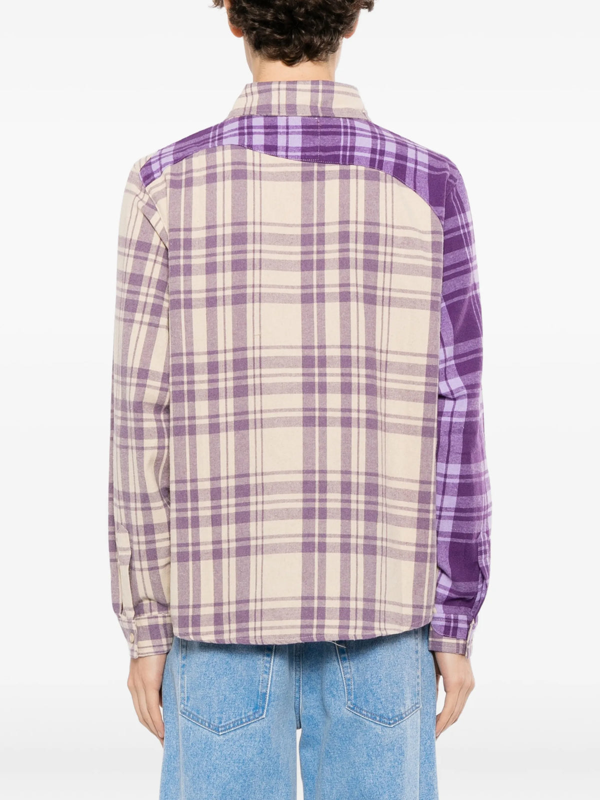 Check-Pattern Patchwork Shirt