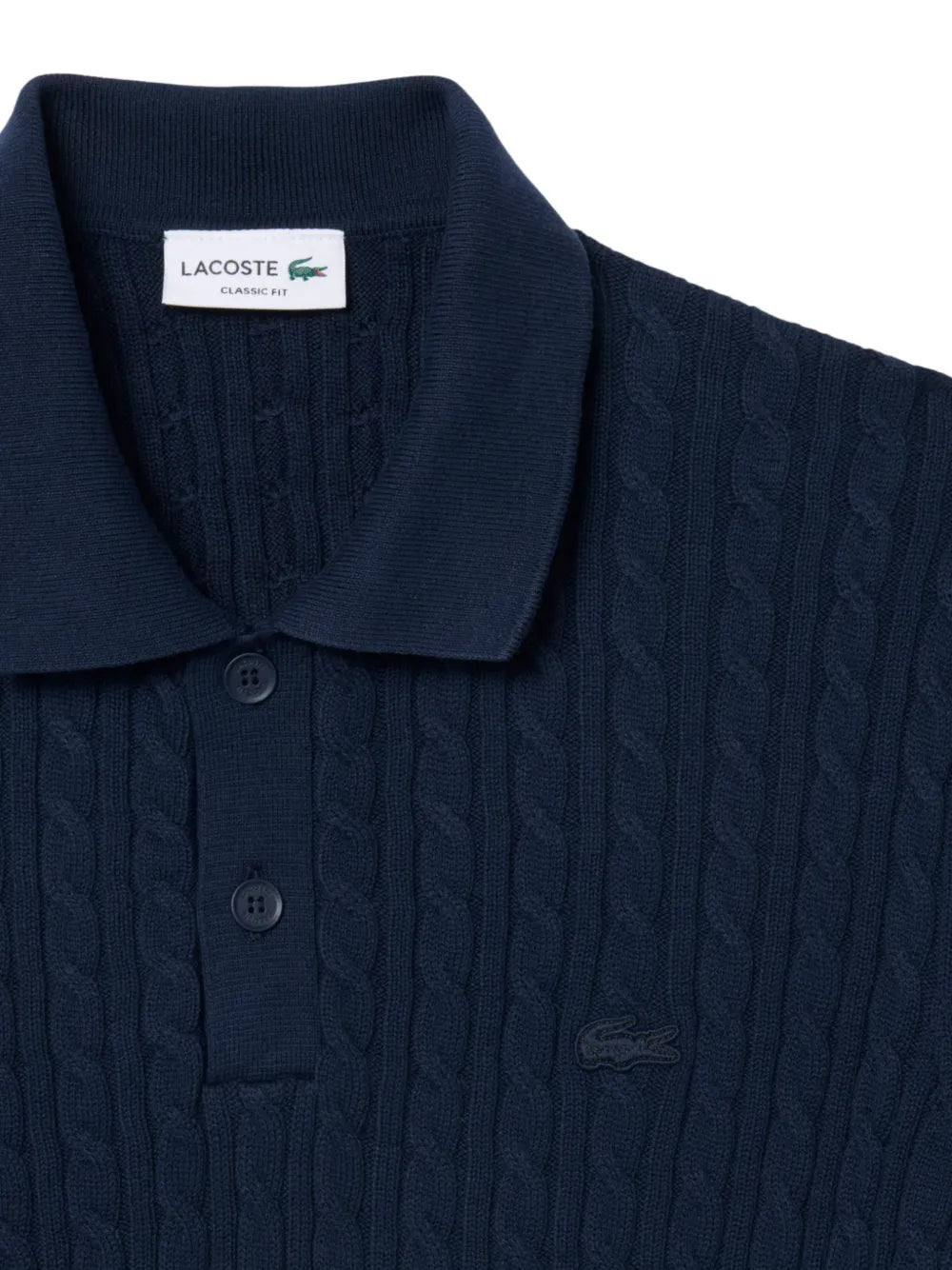 cable-knit polo shirt
