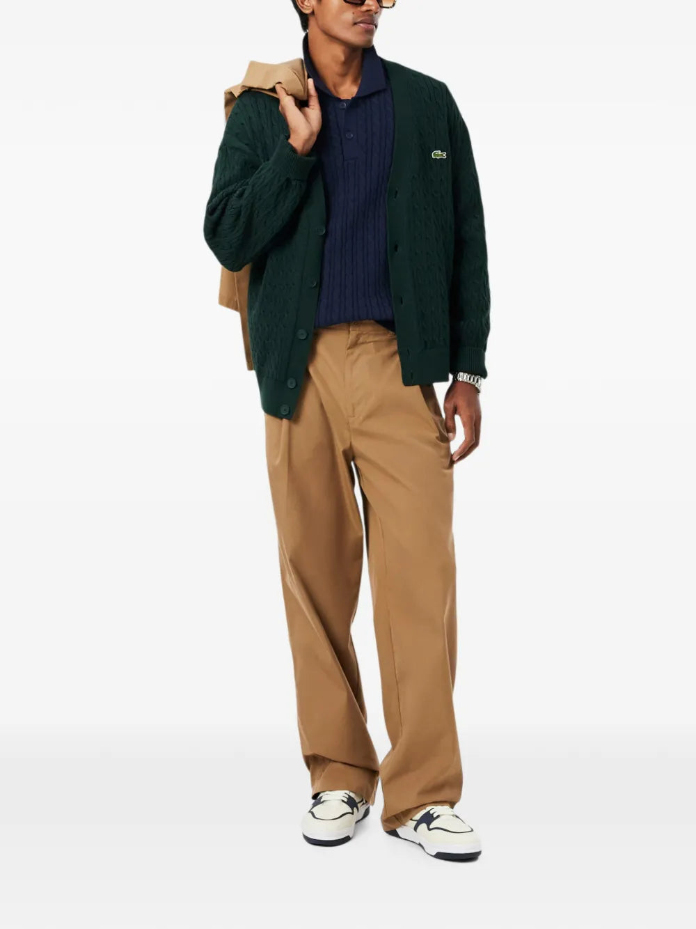 cable-knit polo shirt