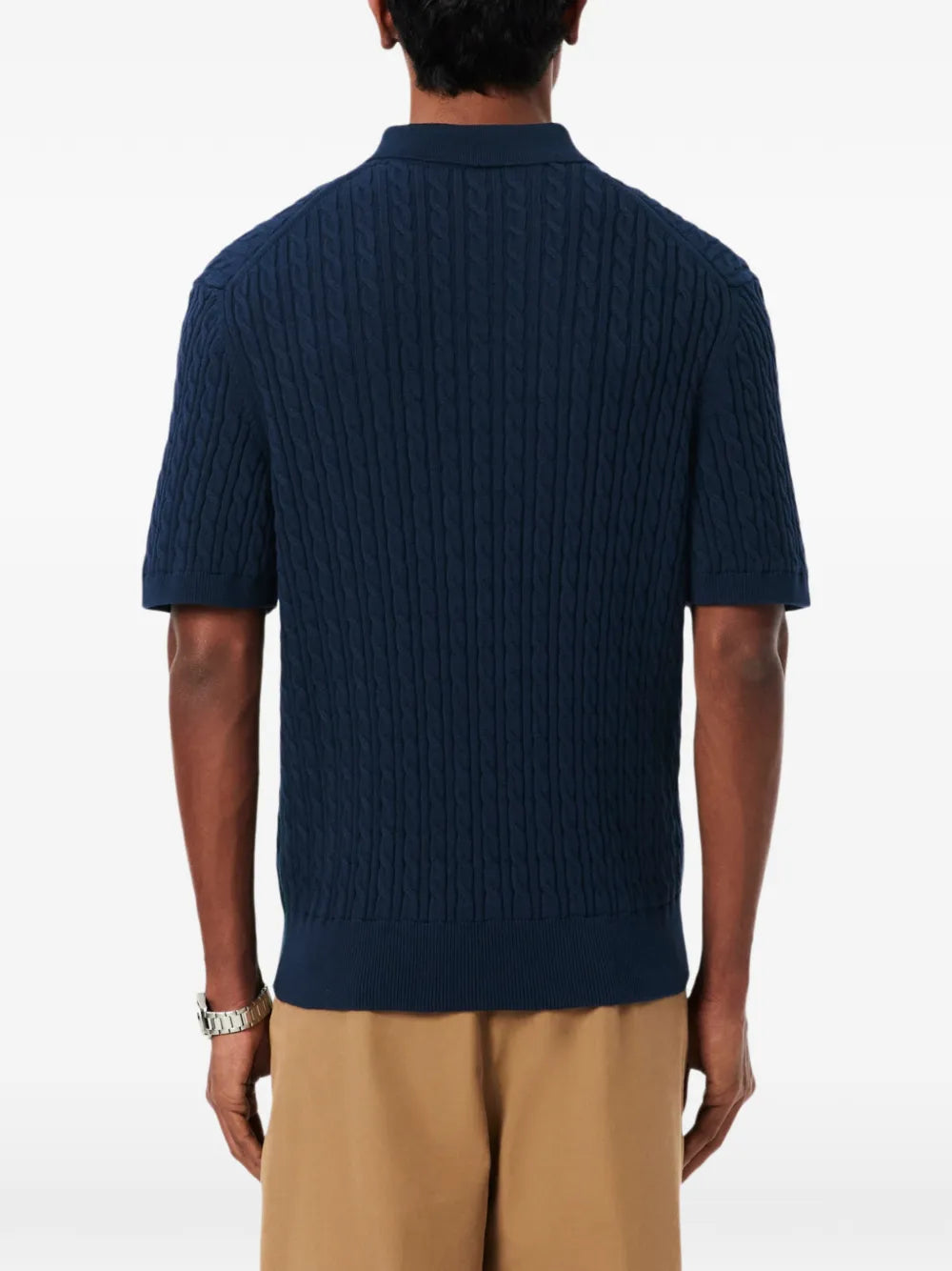 cable-knit polo shirt