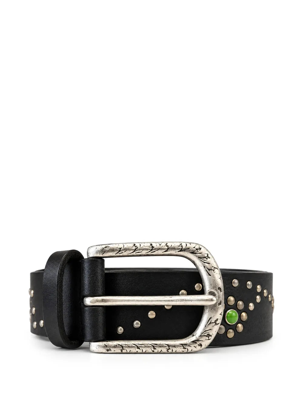 Stud-Embellished Leather Belt