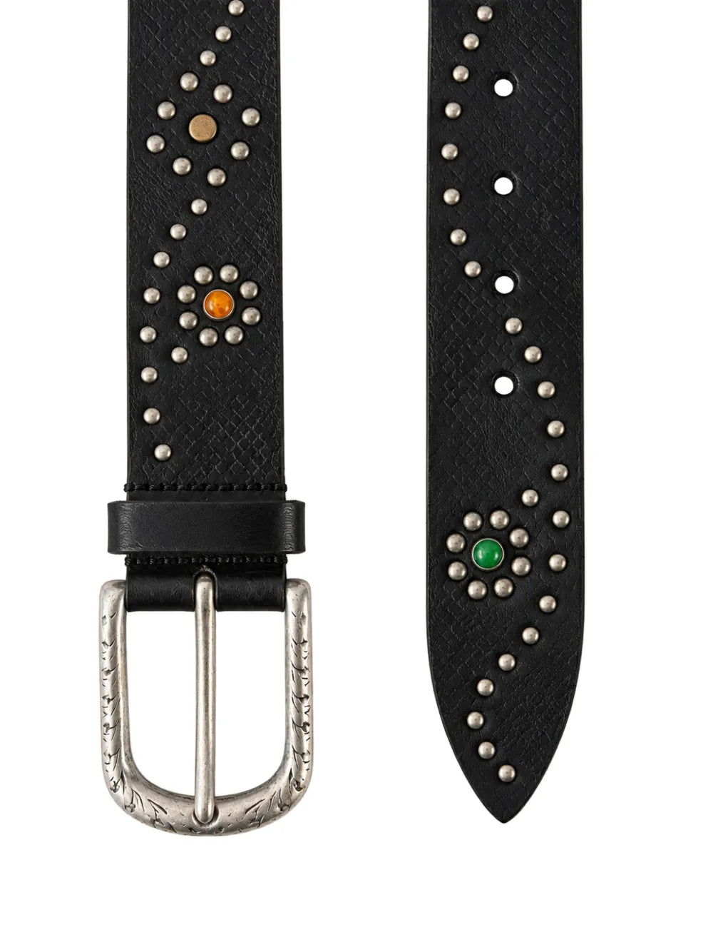 Stud-Embellished Leather Belt