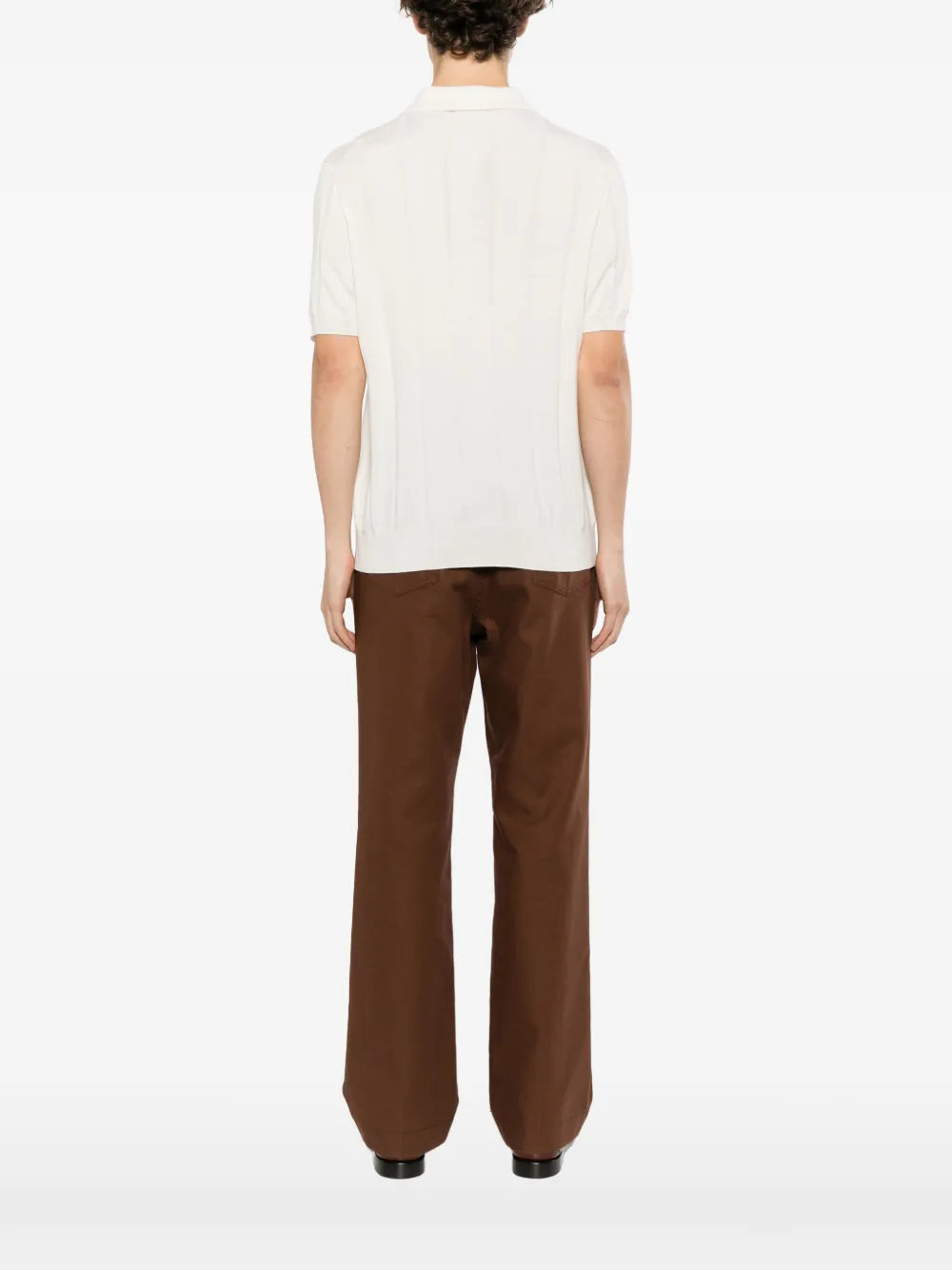 ribbed-knit polo shirt 