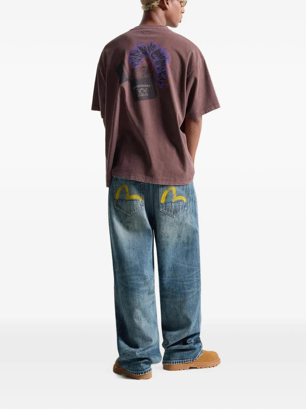 logo-print loose jeans