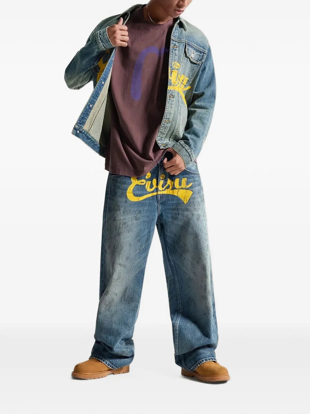 logo-print denim jacket