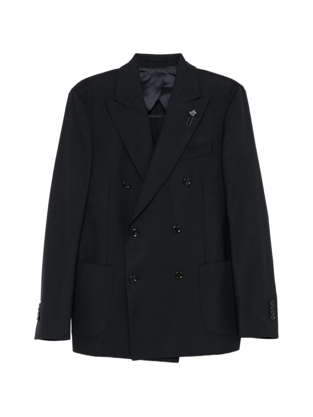 double-breasted peak-lapel blazer