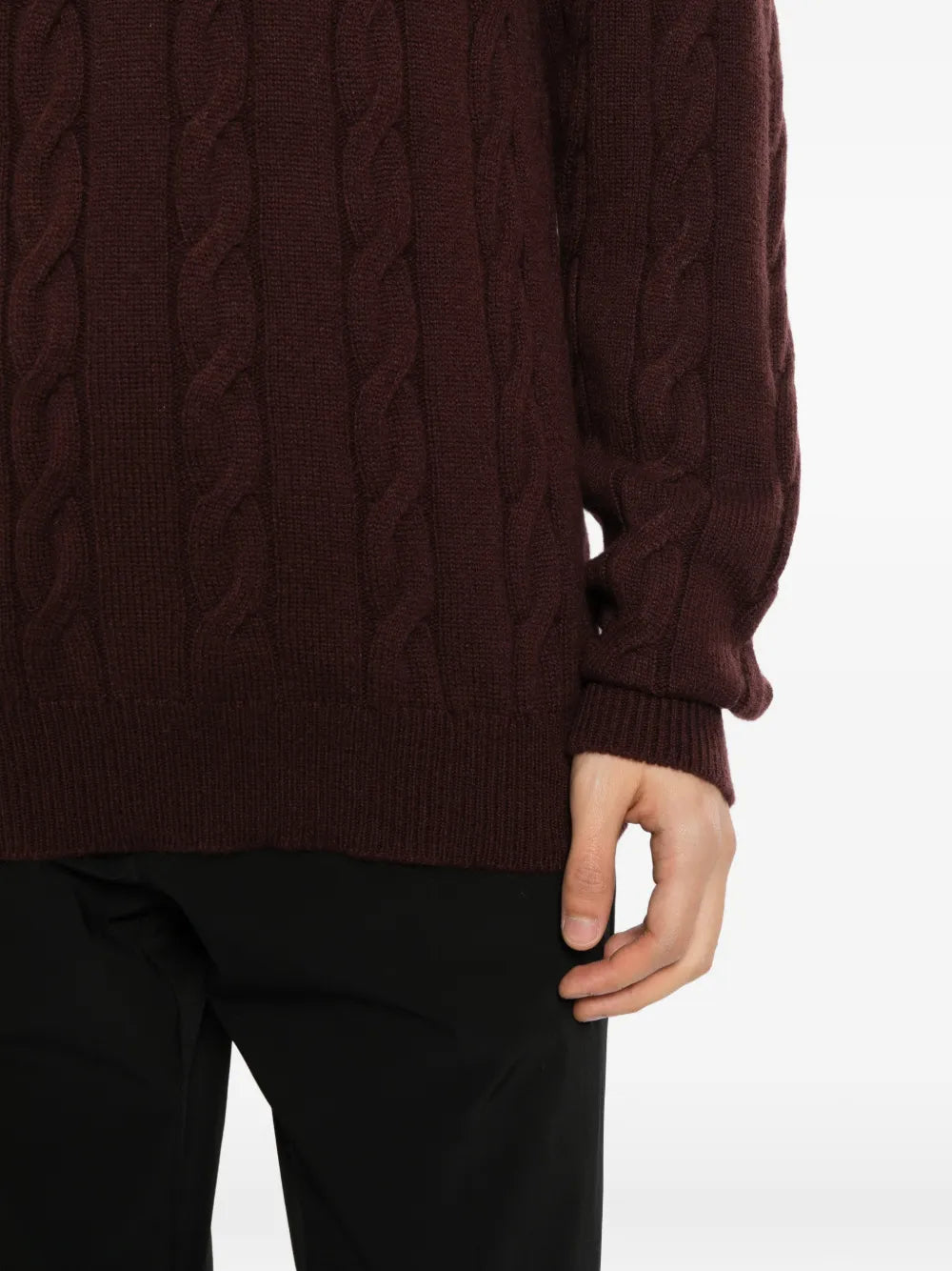 cable-knit sweater