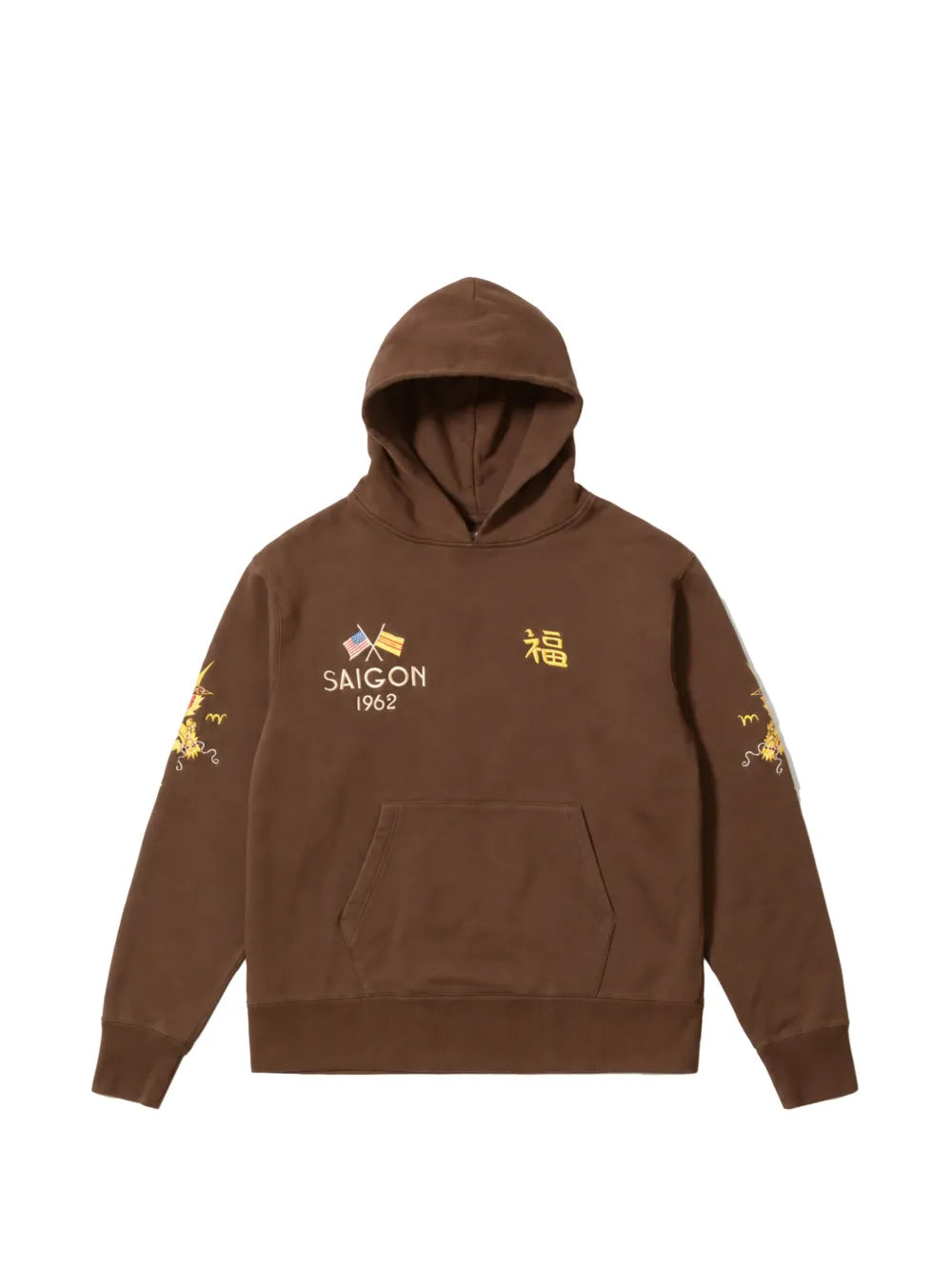 embroidered long-sleeve hoodie
