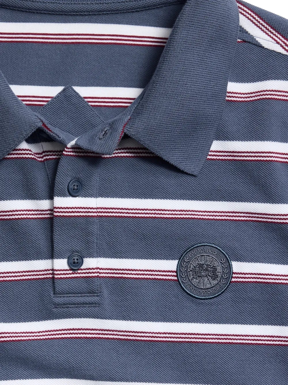Beckley striped logo-patch polo shirt