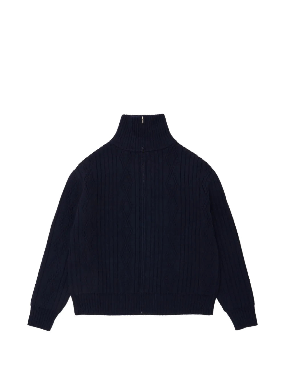 Lot.533 cable-knit zip-up cardigan