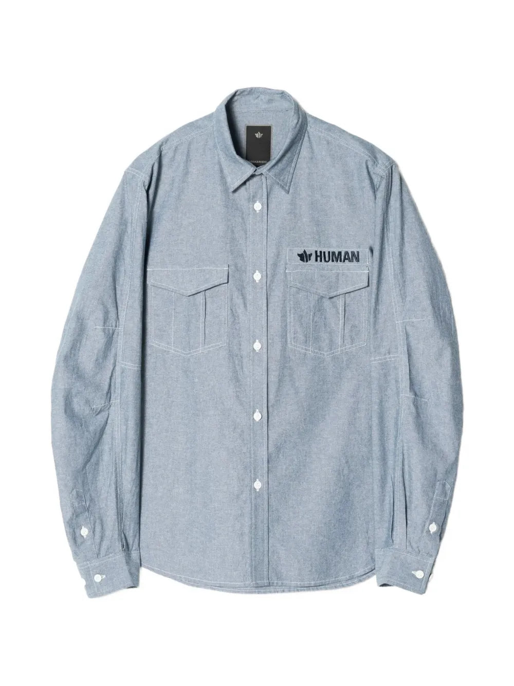 7711  Human logo-embroidered pocket-detail shirt