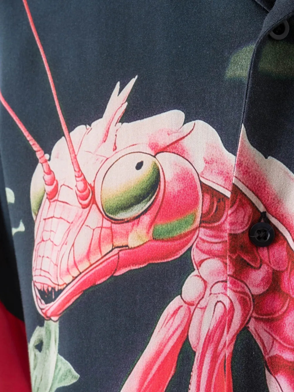 orchid mantis-print camp-collar shirt