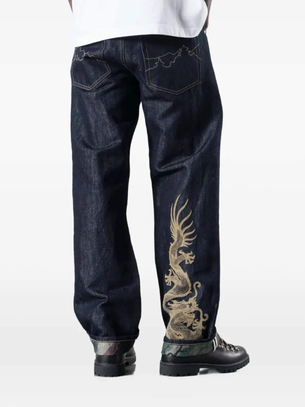 dragon-embroidered jeans