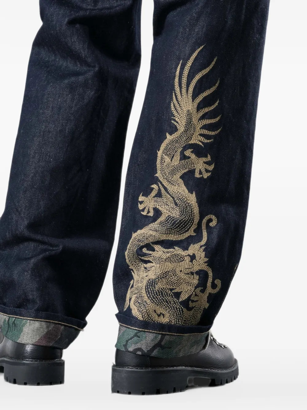 dragon-embroidered jeans