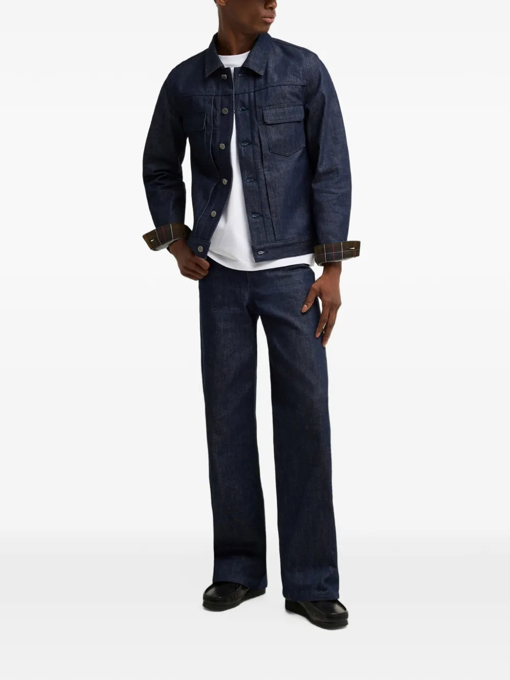 x A.P.C logo-patch straight-leg jeans