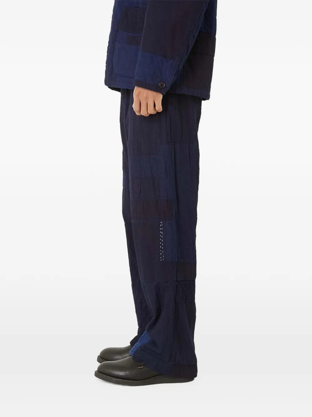 patchwork cotton trousers