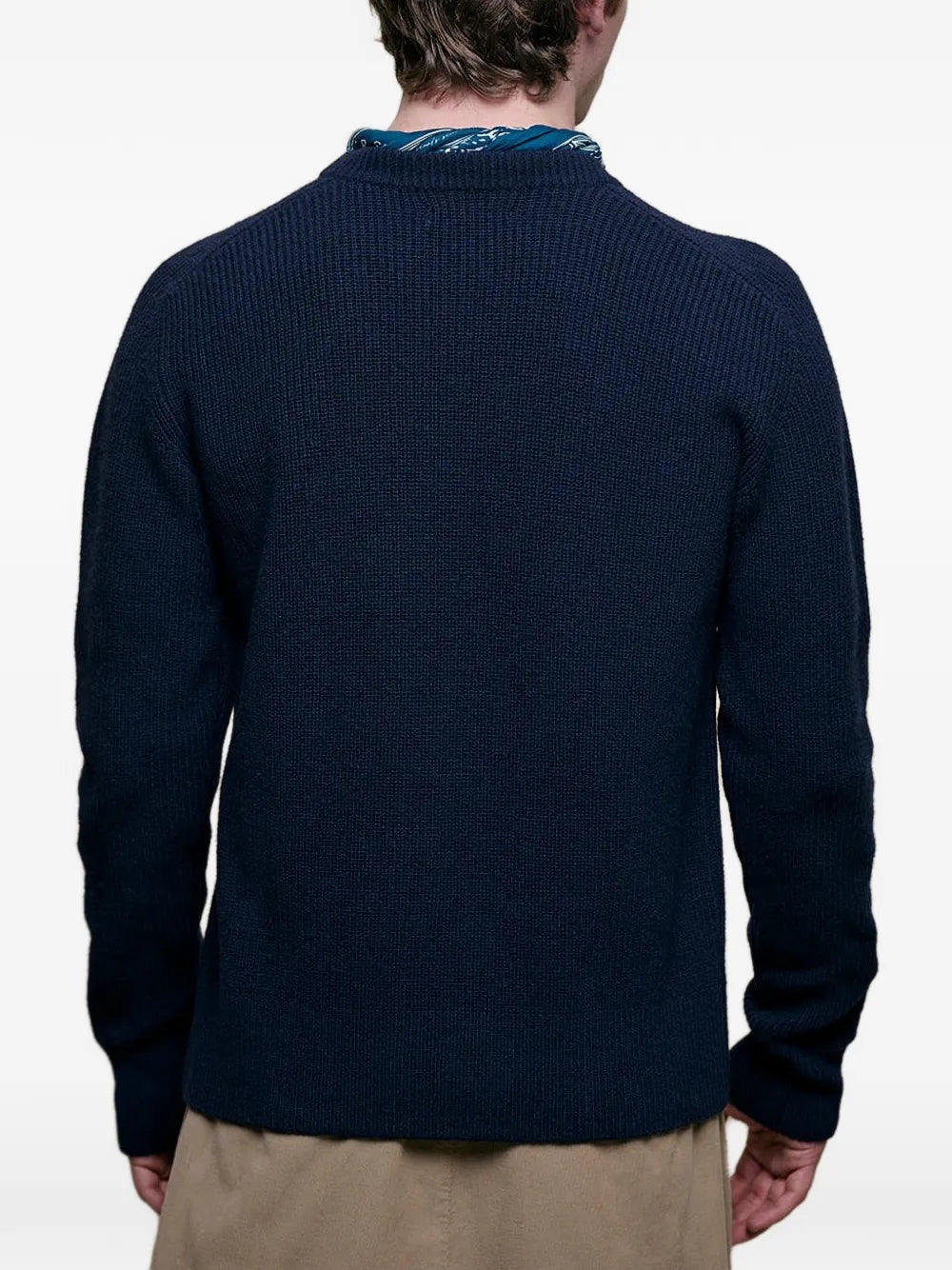 ribbed-knit raglan-sleeve sweater