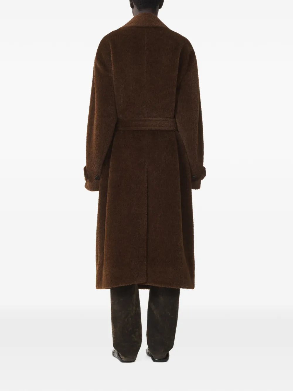loose-fit trench coat in alpaca wool