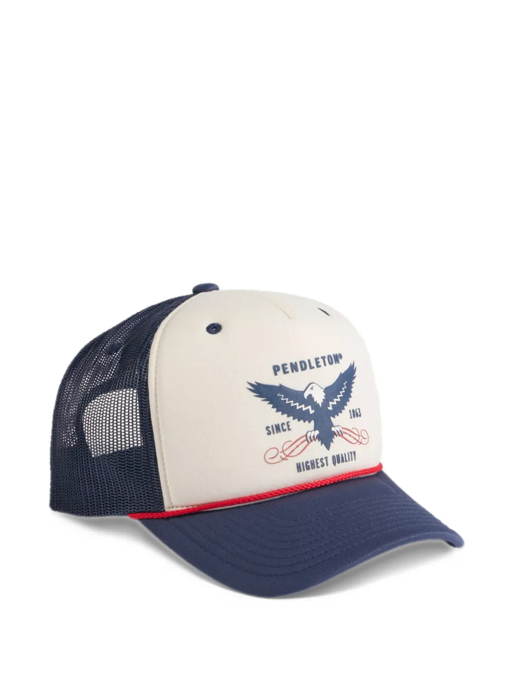 logo-print mesh-panel trucker cap