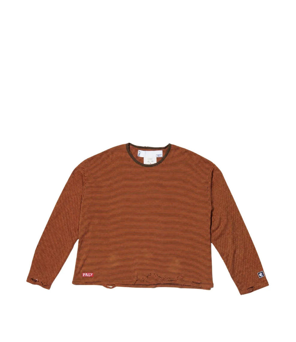 Consequence striped long-sleeve knitted T-shirt