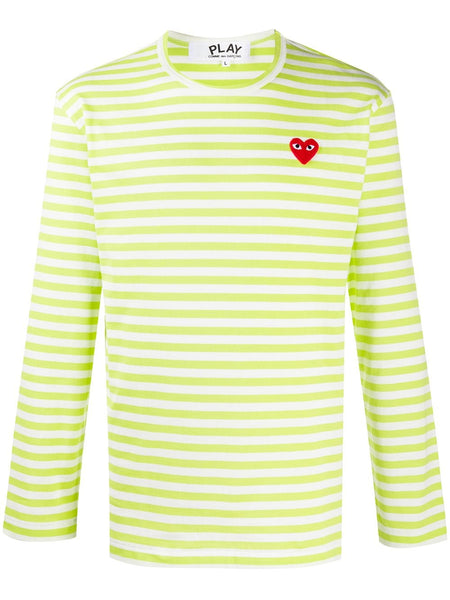 Striped Heart-Logo T-Shirt