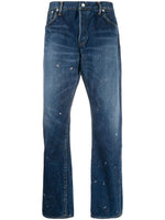 Paint Print Straight-Leg Jeans