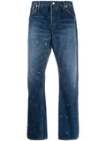 Paint Print Straight-Leg Jeans