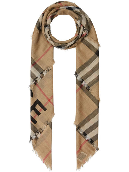 Check Print Knitted Scarf