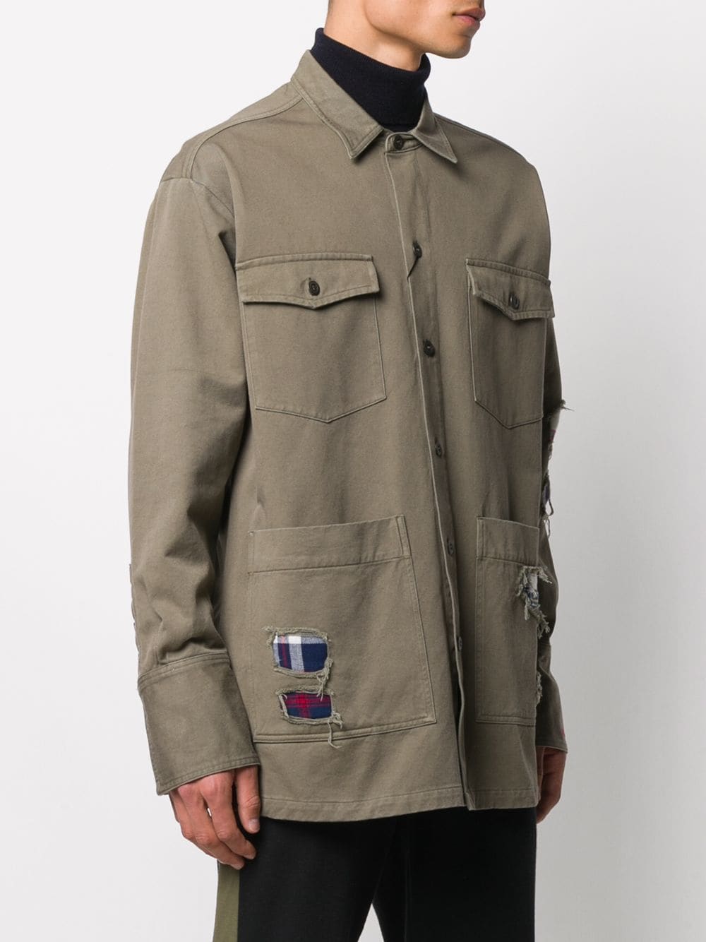 Distressed Shirt Jacket