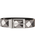 Check-Print Leather Belt