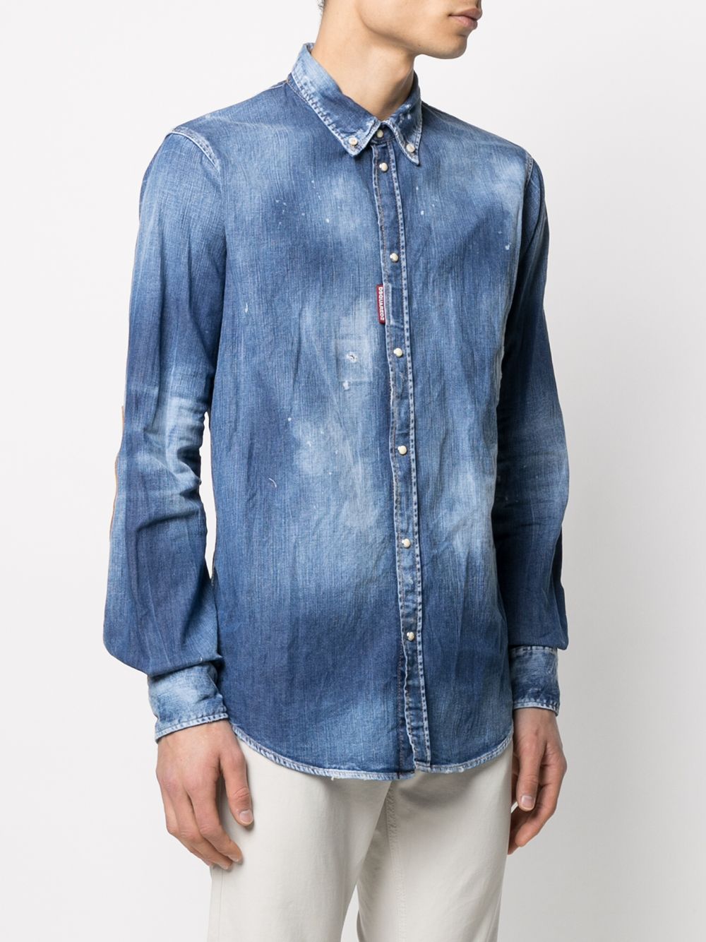 Distressed Effect Denim Shirt