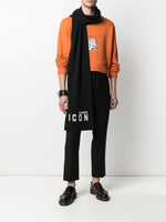 Embroidered-Logo Ribbed-Knit Scarf