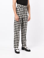 Gingham Check Print Trousers