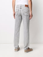 Stonewashed Slim-Fit Trousers