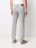 Stonewashed Slim-Fit Trousers