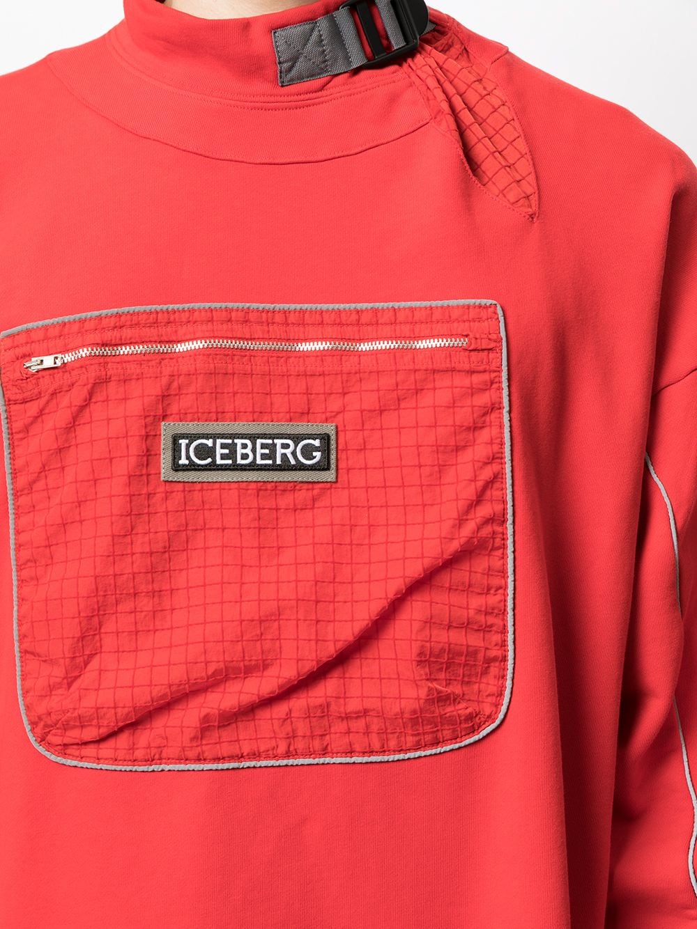 Red Logo Patch Cotton Sweatshirt