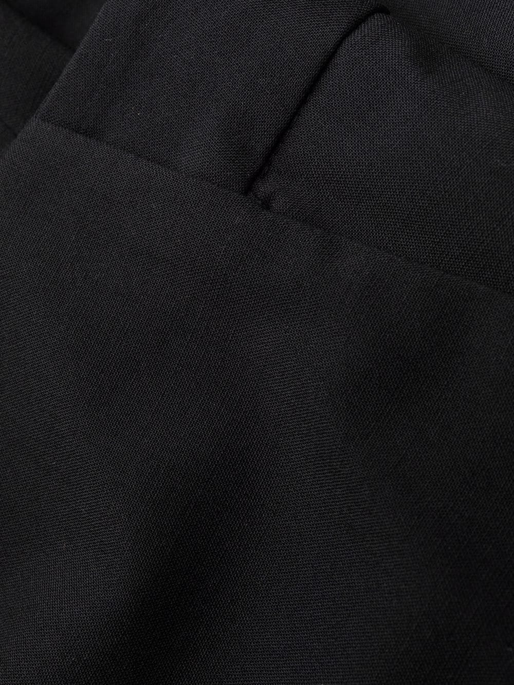 Draped Straight-Leg Cropped Trousers