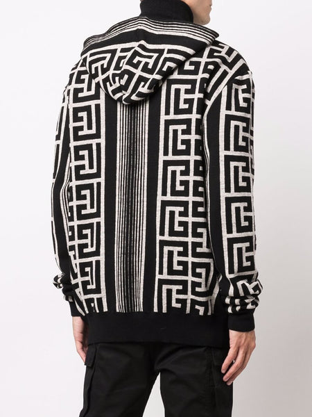 Monogram Hoodie in Black - Balmain