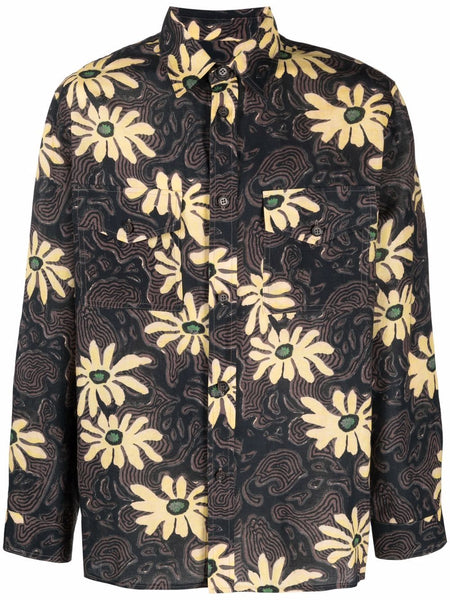 Floral Print Shirt Jacket
