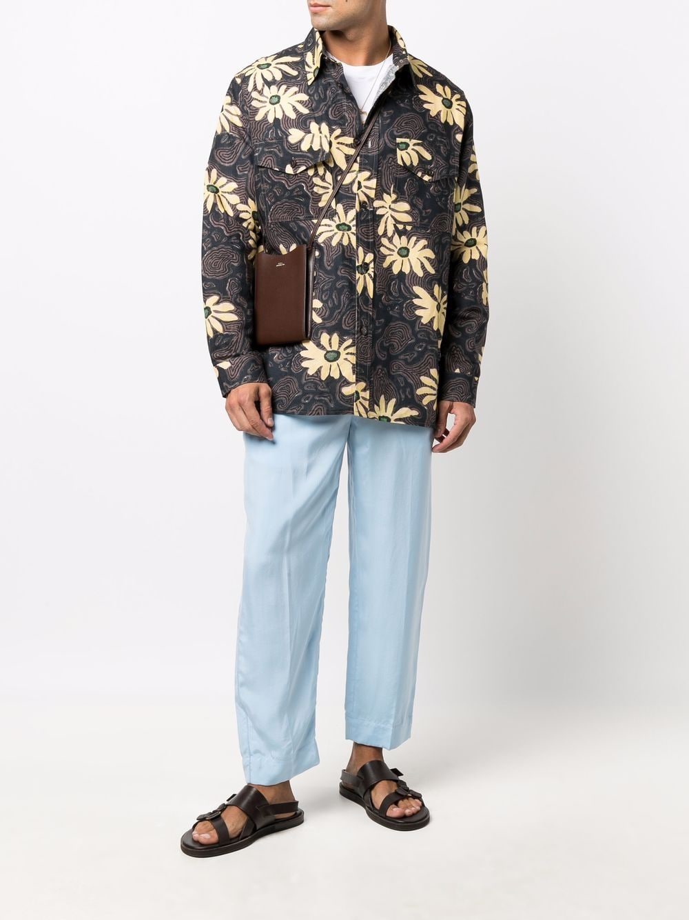 Floral Print Shirt Jacket